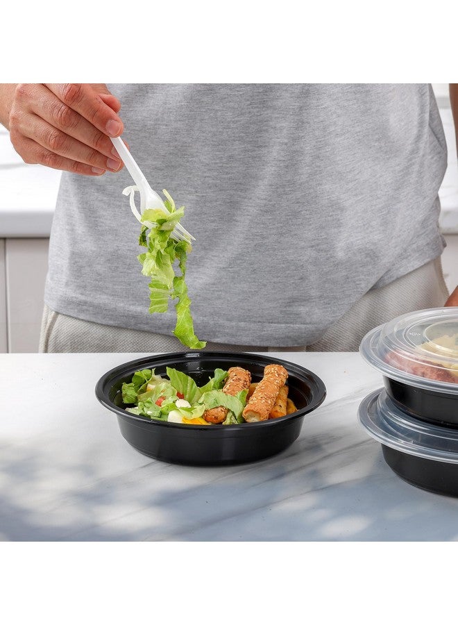 Comfy Package [24 oz - 50 Count Round Meal Prep Containers Reusable - Microwaveable, Dishwasher and Freezer Safe, BPA-Free, Portion Control and Convenience Food Storage with Lids, Stackable - Image 5