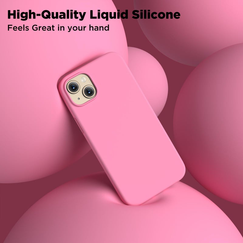COFFKER Compatible with iPhone 15 Case, Liquid Silicone Case, Shockproof Protective Cover [Soft Anti-Scratch Microfiber Lining], Slim Thin Phone Case for iPhone 15 6.1 inch, Tender Pink - Image 4