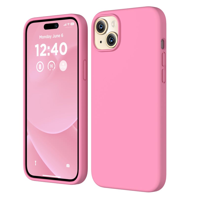 COFFKER Compatible with iPhone 15 Case, Liquid Silicone Case, Shockproof Protective Cover [Soft Anti-Scratch Microfiber Lining], Slim Thin Phone Case for iPhone 15 6.1 inch, Tender Pink - Image 1