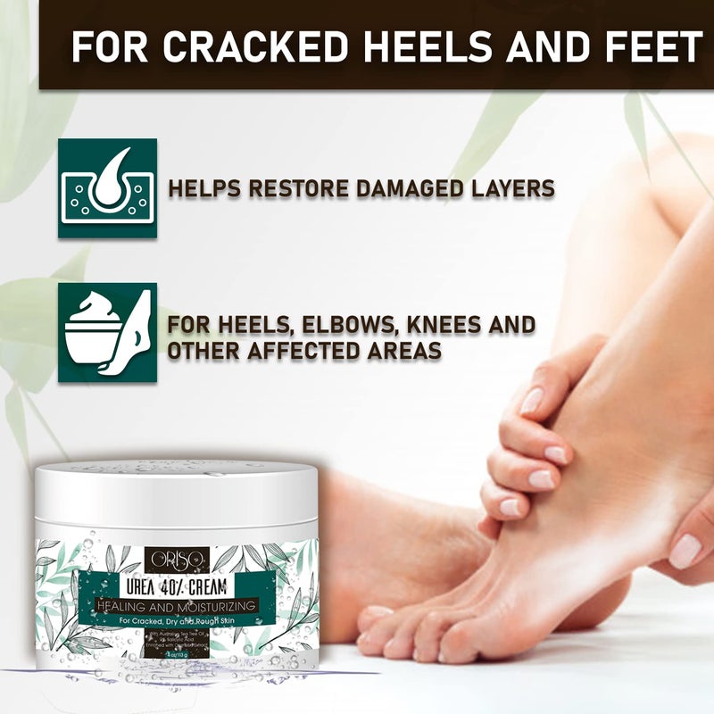 ORISO Urea Cream 40 Percent - Intensive Hydration for Dry and Cracked Heels, Feet, Hands, Elbows and Knees - Callus Remover for Women with Salicylic Acid - Helps Athletes Foot - Foot Odor - 4 oz - Image 3