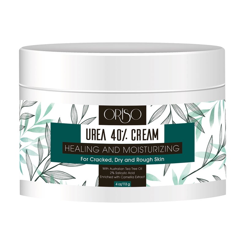 ORISO Urea Cream 40 Percent - Intensive Hydration for Dry and Cracked Heels, Feet, Hands, Elbows and Knees - Callus Remover for Women with Salicylic Acid - Helps Athletes Foot - Foot Odor - 4 oz - Image 1