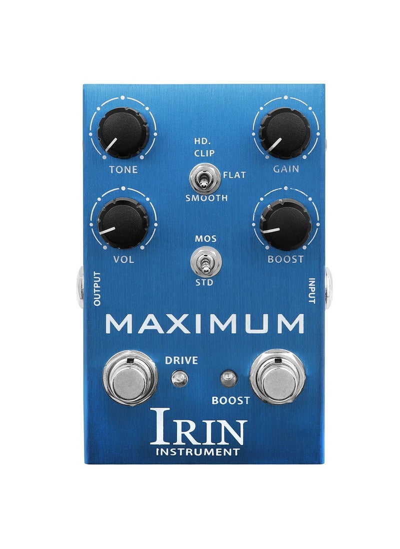 Generic IRIN Electric Guitar Distortion Overdrive 10-Band EQ Pedal Blue 