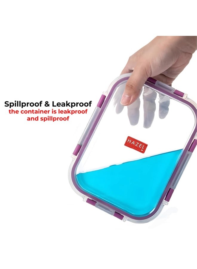 HAZEL Plastic Square Airtight Leak Proof Microwave Safe Container Dabba, 1000 ML - Image 4
