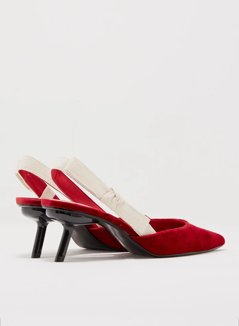 MANGO Slingback Kitten Heel Sandal
