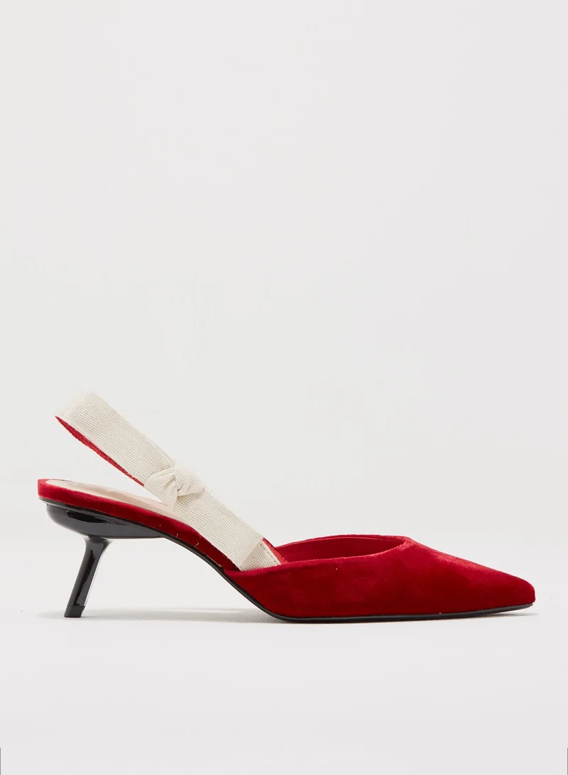 MANGO Slingback Kitten Heel Sandal