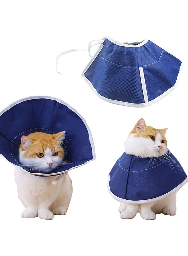 جمورو طوق تعافي القطط خفيف الوزن وناعم، تصميم برباط على شكل مخروط للقطط، طوق رقبة قطط مضاد لللعق بعد الجراحة، طوق واقٍ للشفاء، سهل للقطط والكلاب تناول الطعام والشراب (متوسط) - Image 1