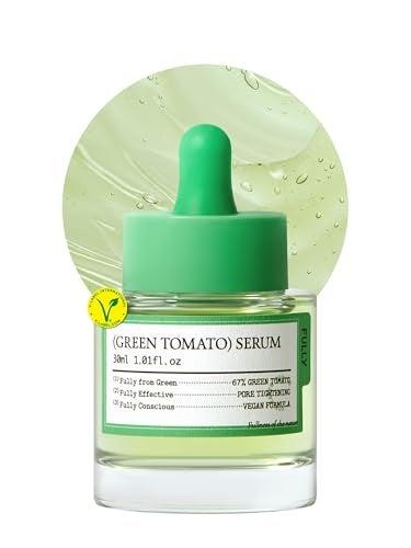 FULLY Green Tomato Serum Pore Tightening with 67 Green Tomato Extract Vit C and PHA Elastcity Boosting and Skin Moisturization Fragrance Free Vegan  Dermatologically Tested 101 floz