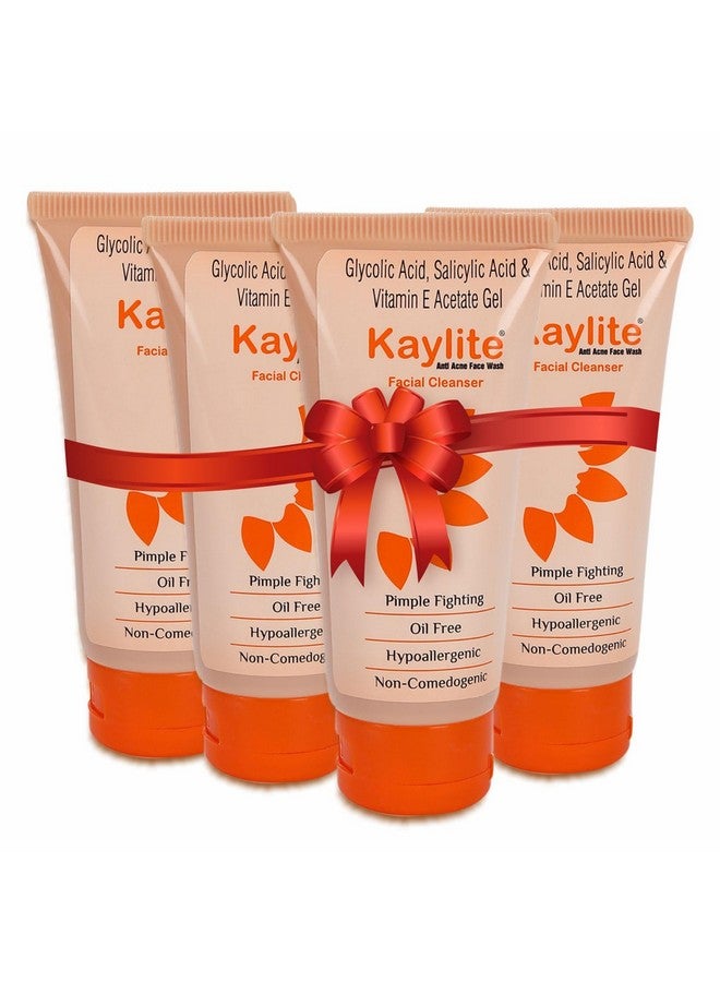 Kaylite Facial Cleanser anti acne face wash Salicylic acid and vitamin E-Acetate Gel, Oil Free,(Pack of 4) 240 ML - Image 1