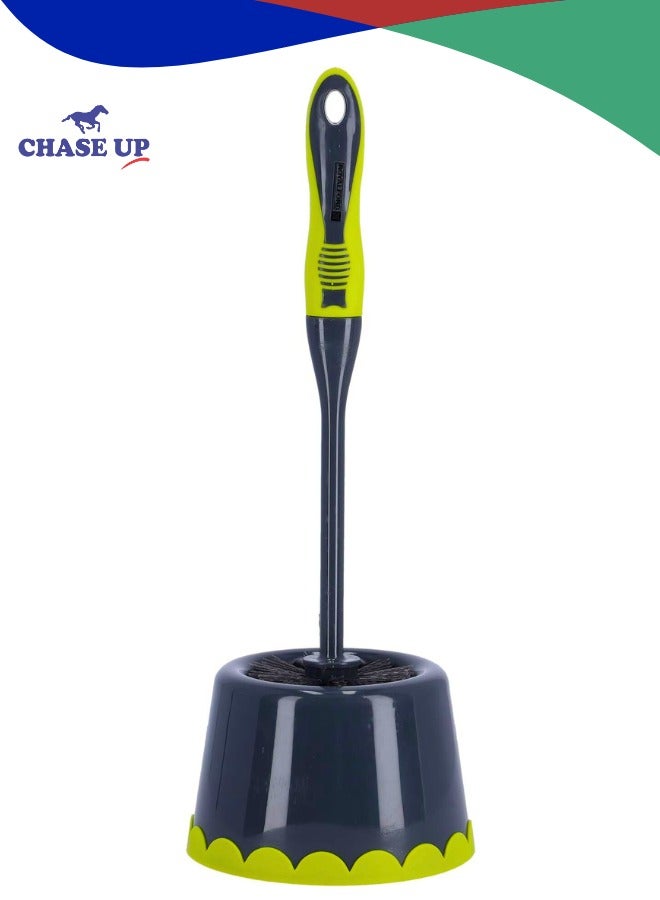 Chase Up Toilet Brush with Holder - Easy Storage with Comfortable Handle - Compact Round Design - Clears Clogged Toilets and drains - Ideal for Home & Office Use - Image 1