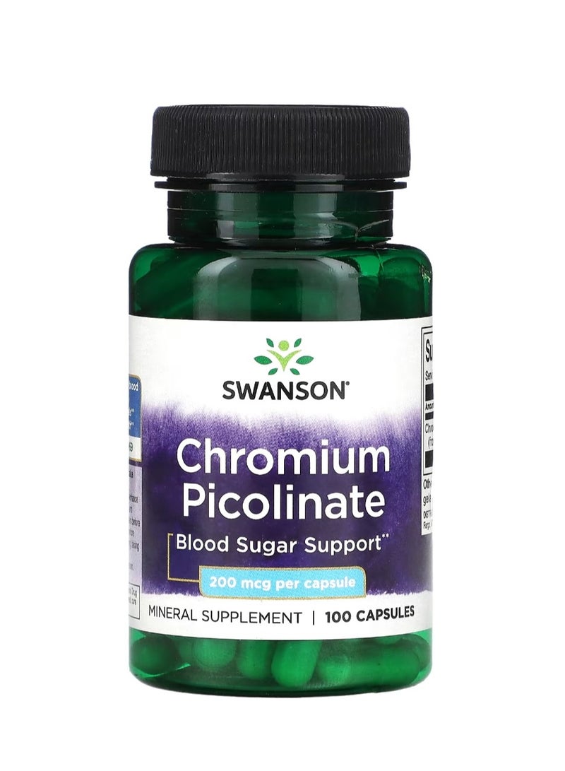 سوانسون بيكولينات الكروم 200 ميكروجرام 100 كبسولة - Image 1