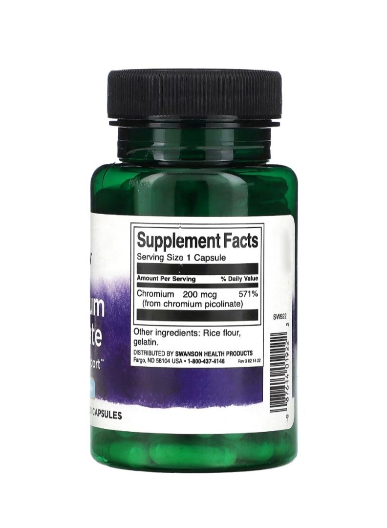 سوانسون بيكولينات الكروم 200 ميكروجرام 100 كبسولة - Image 2