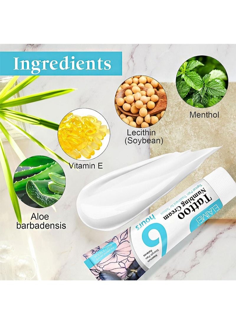 Elaimei - Tattoo Numbing Cream Pre-Tattoo Tattoo Cream 6-8 Hour Max Strength Painless Tattoo Cream with Aloe Vera Vitamin E (60ml) - Image 1