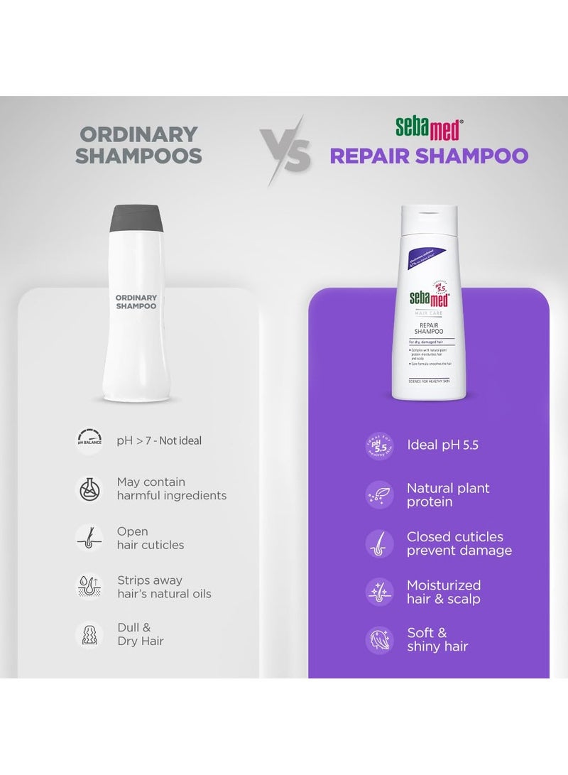 Sebamed Hair Repair Shampoo pH 5.5, 200ml Reduces Dryness - Image 4