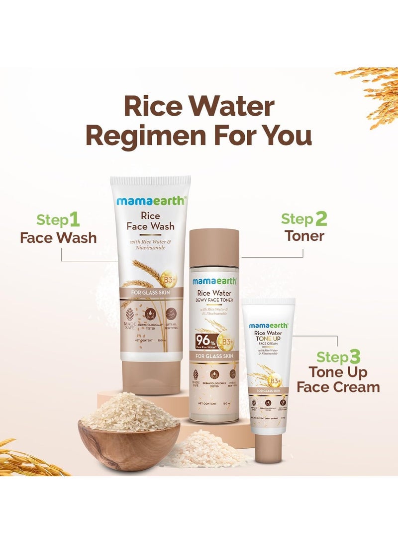 Mama Earth Rice Water Tone Up Face Cream with Rice Water & Niacinamide for Glass Skin 50g | Instantly Brightens | Even Skin Tone | Adds Glow | All Skin Types | Korean Rice Tone Up - Image 5