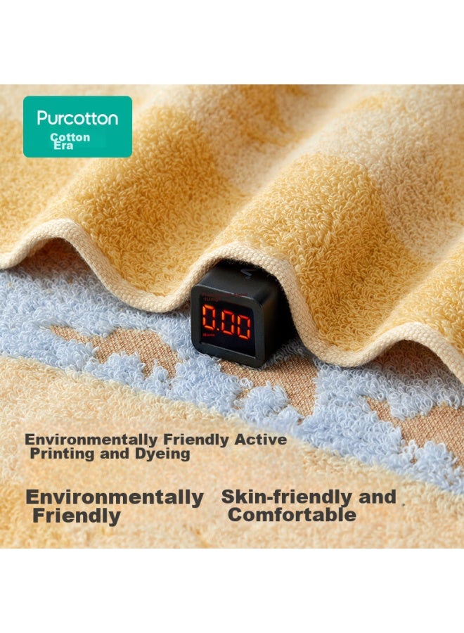 القطن الخالص Purcotton منشفة، قطن طويل التيلة منشفة حمام مزدوجة الوجه، منزلية قطن نقي ماص ناعم سريع الجفاف - Desert Moonlight 34×70سم - Image 3