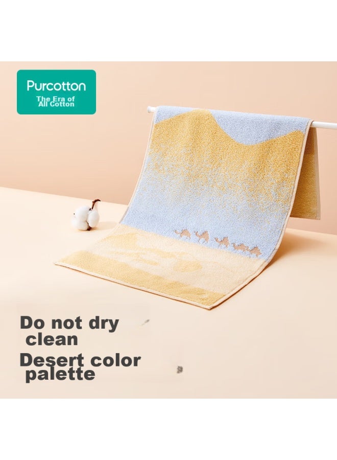 القطن الخالص Purcotton منشفة، قطن طويل التيلة منشفة حمام مزدوجة الوجه، منزلية قطن نقي ماص ناعم سريع الجفاف - Desert Moonlight 34×70سم - Image 5