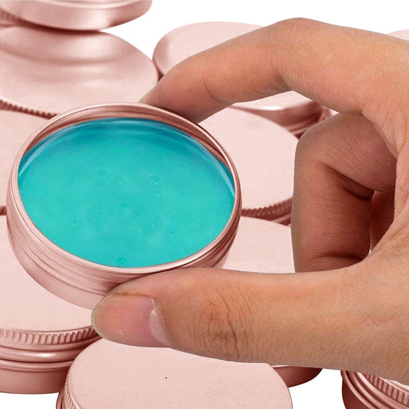 BallHull 2 Ounce Aluminum Tin Jar with Screw Cap 60mL Tin Cans Refillable Containers for Cosmetic, Lip Balm, Cream, Lotion, Balms, Spices, Salve, Rose Gold 40 Pcs - Image 2