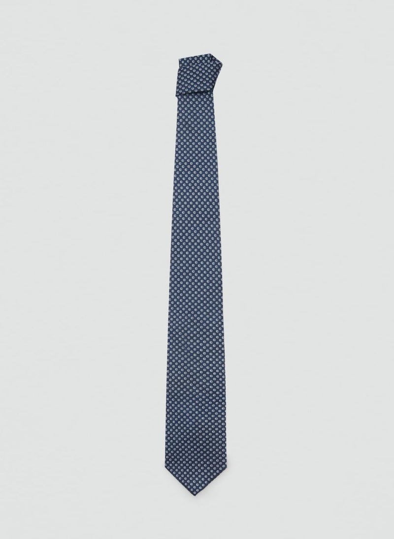 Mango Man Geometric Patterned Silk Tie  - Image 1
