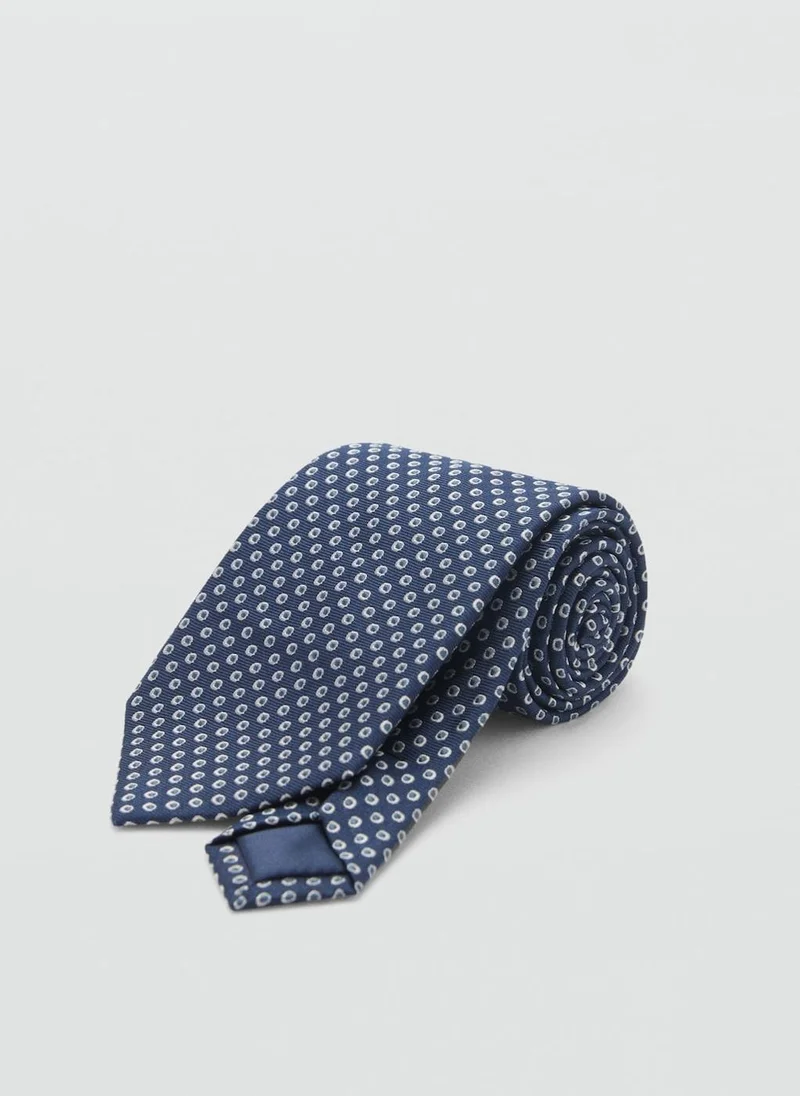 Mango Man Geometric Patterned Silk Tie