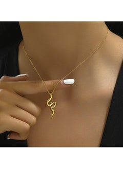 Gold Snake Necklace with a modern and elegant design made of stainless steel, combining allure and femininity to give you a unique and bold look, perfect for all your occasions!