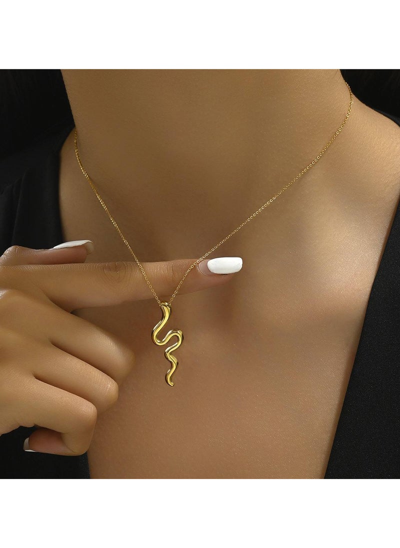 Generic - Gold Snake Necklace with a modern and elegant design made of stainless steel, combining allure and femininity to give you a unique and bold look, perfect for all your occasions! - Image 1