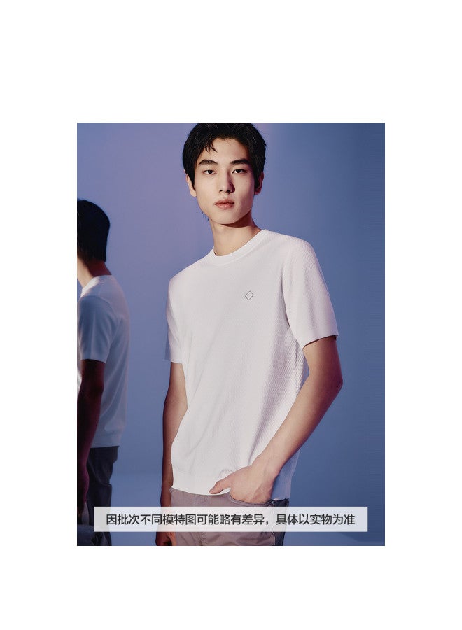 Waxbird Men's Summer Slim Fit Knitted Short Sleeve Embroidered T-shirt - Image 5