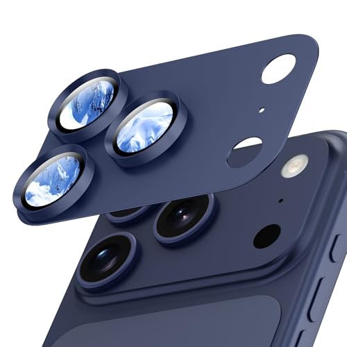 Wumigoo for iPhone 17 Pro Max Camera Lens Protector, Aluminum Alloy Sapphire Glass Camera Cover Screen, Anti-drop, Anti-Scratch, Case Friendly-Deep Blue - Image 1