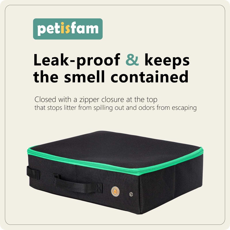 petisfam Portable Cat Travel Litter Box. No Leakage and Smell. One-Handed Carrying for Cats in Hotel, Car, Airplane - Image 2