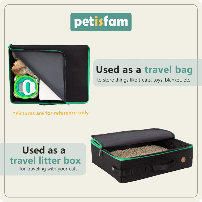 petisfam Portable Cat Travel Litter Box. No Leakage and Smell. One-Handed Carrying for Cats in Hotel, Car, Airplane - Image 5