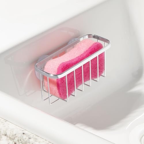 InterDesign iDesign Stainless Steel Suction Cup Sponge Holder for Kitchen Sink - Set of 2 - Polished - Image 5