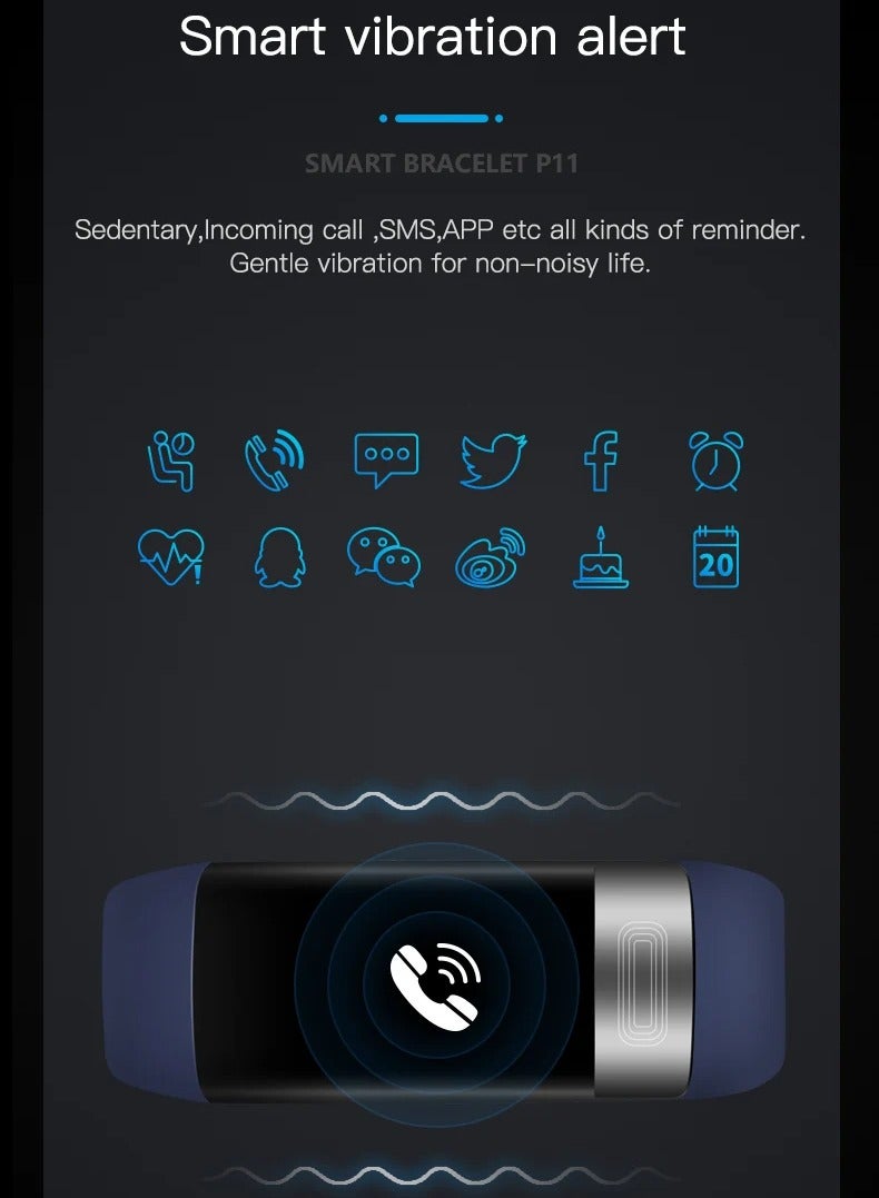 AROAQ P11 Plus Smart Watch, ECG Plus PPG Smart Wristband Fitness Tracker, Waterproof Smart Temperature Detection Watch, Blood Pressure Heart Rate Monitoring Sport Smart Band For Men And Women, (Black) - Image 3