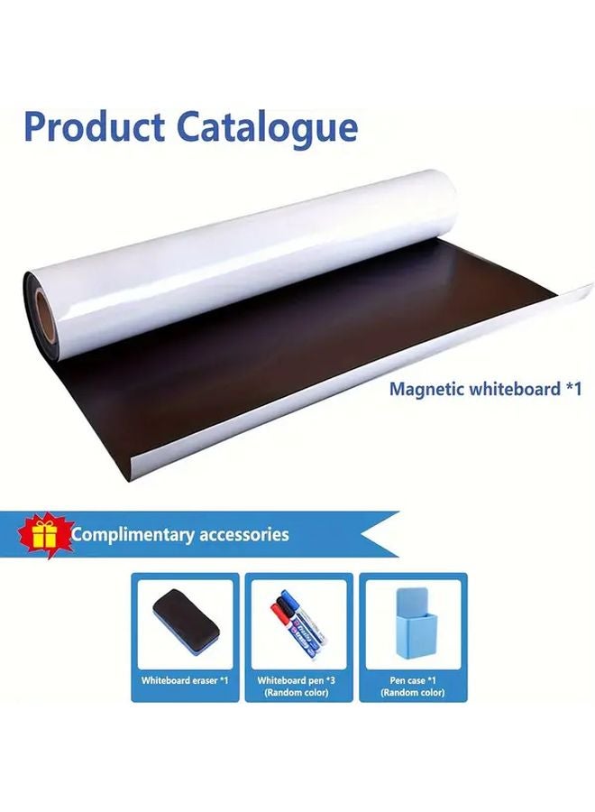 لوح أبيض كبير للمسح الجاف المغناطيسي مقاس 15.75 × 23.62 بوصة مع لوح مذكرات ذاتي اللصق للتركيب على الحائط - Image 4