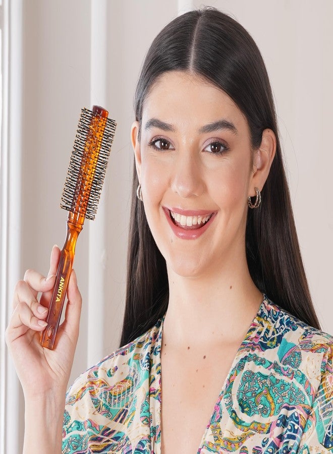 ANKITA Professional Round Hair Brush with Ball-Tipped Nylon Bristles, Comfortable Grip Handle, Gentle Styling for Men and Women (B73) - Image 3