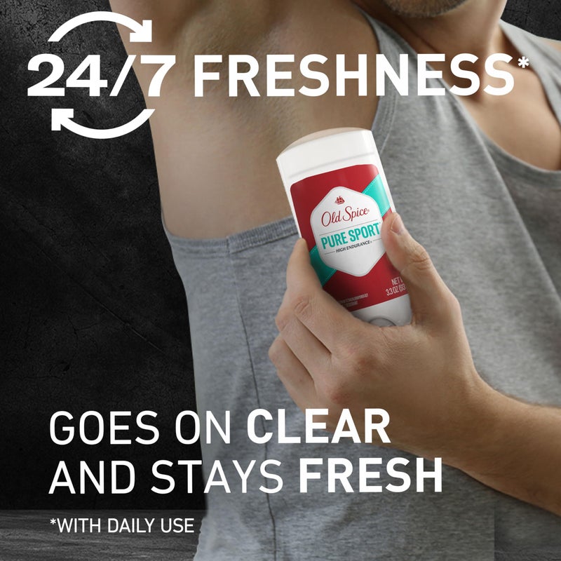 Old Spice مزيل عرق أولد سبايس عالي التحمل للرجال، خالي من الألمنيوم، حماية من الروائح على مدار 24/7، رائحة منعشة، 3 أونصات (عبوة من 3)  - Image 3