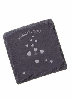 Y&D 6 Pack 4 x Inch Slate Coasters for Drinks-Set Gorgeous Black Stone Coasters Square Cup Coaster Drink Bar Kitchen Home Decor Handmade Natural Rough Edge  - Image 5