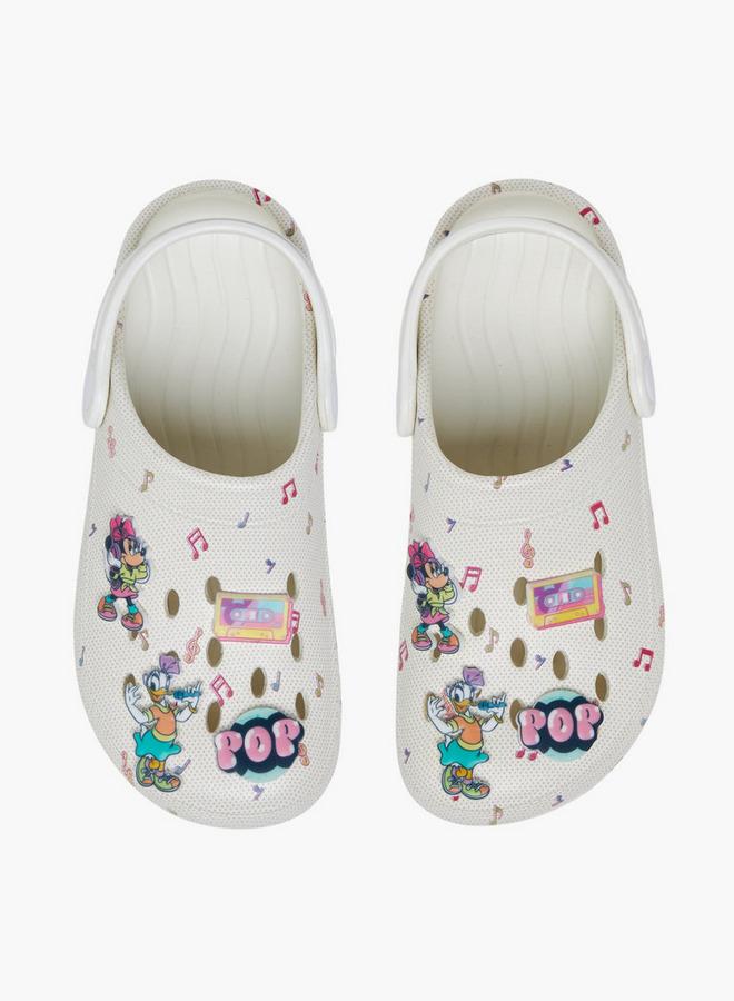 Disney Girls Minnie and Friends Print Backstrap Clogs - Image 1
