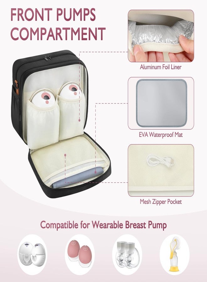 HavenMinds Detachable Breast Milk Cooler Travel Bag with Ice Pack, Double Layer Breast Pump Bag Compatible for Wearable Breast Pump, Portable Breastmilk Cooler Bag & Carrying Case with Waterproof Mat - Image 4
