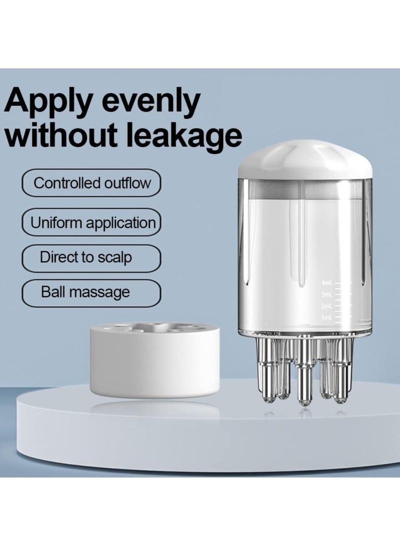 إسكدنيا مشط قضيب فروة الرأس ، وفرشاة زجاجة زجاجة لزيت الشعر ، ومشط الشعر لمدفق فروة الرأس ورعاية نمو الشعر ، وفرشاة سائل الرأس لعلاج شعر الزيت الأساسي (أبيض) - Image 5