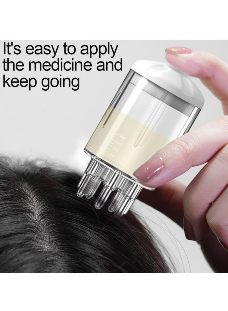 إسكدنيا مشط قضيب فروة الرأس ، وفرشاة زجاجة زجاجة لزيت الشعر ، ومشط الشعر لمدفق فروة الرأس ورعاية نمو الشعر ، وفرشاة سائل الرأس لعلاج شعر الزيت الأساسي (أبيض) - Image 1