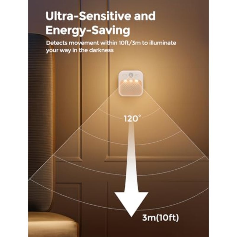 Motion Sensor Night Light, Wireless Rechargeable LED Night Light Indoor, 3 Sensor ModesandAdjustable Brightness 30days Standby,Stairs/Bedroom/Bathroom/Hallway Light for,Adult [2 Pack - Image 5