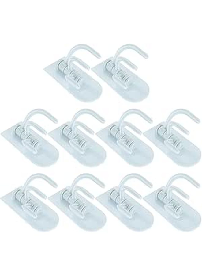 10 Pcs Wall Mounted Hooks Chrome Stainless Steel Adhesive Towel Holder For Bathroom Kitchen Coat Purse Hanging Organizer Mop Broom Hanger - Image 1