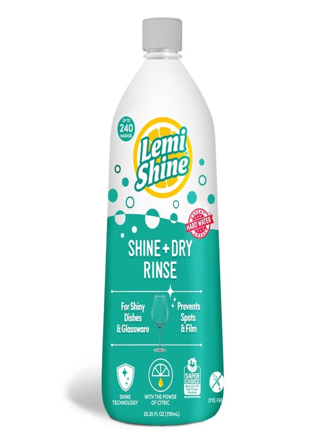 Lemi Shine - Shine + Dry Natural Dishwasher Rinse Aid, Hard Water Stain Remover (1 Pack - 25.35 oz) - Image 1