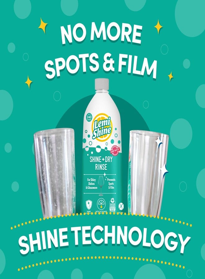 Lemi Shine - Shine + Dry Natural Dishwasher Rinse Aid, Hard Water Stain Remover (1 Pack - 25.35 oz) - Image 2