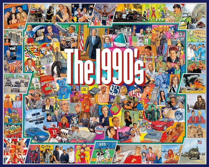White Mountain 1000 Piece Jigsaw Puzzle Nostalgic Vintage Collage Puzzles with Large Pieces Gift for Adults and Family 24x30  1990s - Image 2