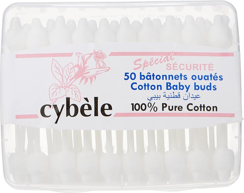 Cybele Baby Cotton Bud 50 Pieces, White - Image 1