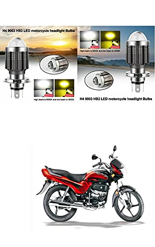 PRIKNIK Led Headlight Bulb with Lens 28W Two Color White/Yellow Light H4 Lamp Compatible With H-ero Passion Plus - Image 4
