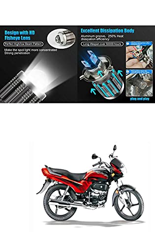 PRIKNIK Led Headlight Bulb with Lens 28W Two Color White/Yellow Light H4 Lamp Compatible With H-ero Passion Plus - Image 3