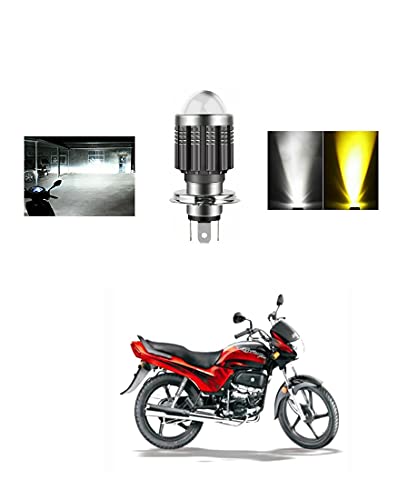 PRIKNIK Led Headlight Bulb with Lens 28W Two Color White/Yellow Light H4 Lamp Compatible With H-ero Passion Plus - Image 1
