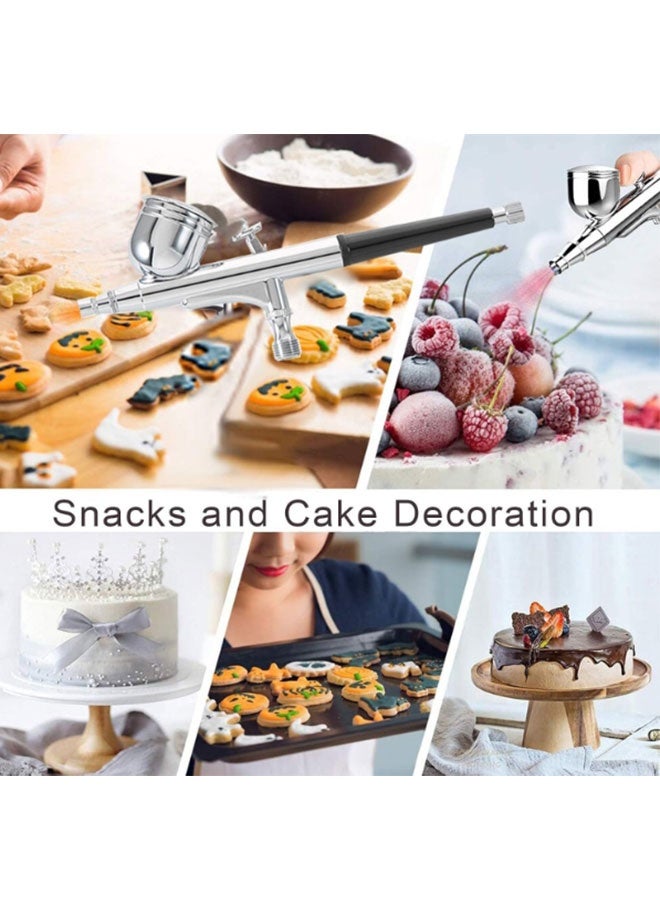 طقم ضاغط الهواء (يتضمن هواءً)، مضخة رش محمولة، قابس المملكة المتحدة، مثالي للرسم الفني والحرف اليدوية ورش الكيك والعمل على النماذج والأظافر، مجموعة أدوات كاملة - Image 4