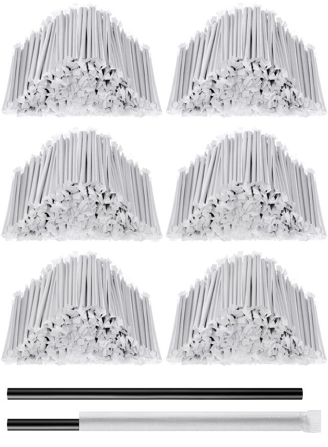 Hoolerry 2000 Pcs 8 Inch Plastic Straws Disposable Individually Wrapped Drinking Straight Long Straws, 0.24" Wide, for Hot and Cold Beverages (Black) - Image 1